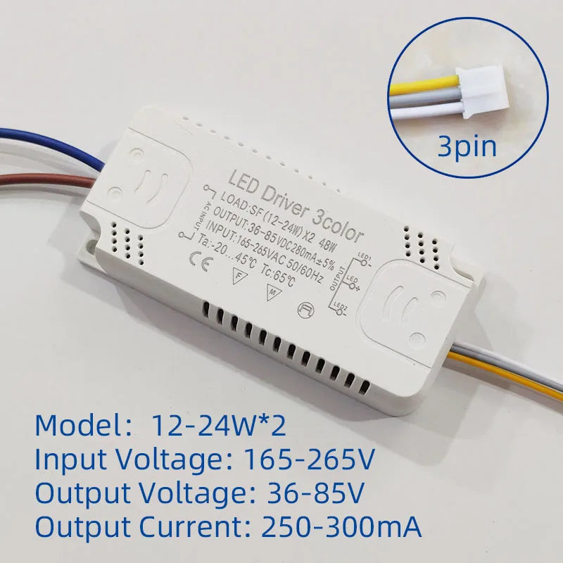 driver led blanc moderne 120v 240v ac220v non isolant 36w 50w câbles 3pin