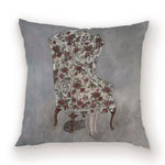 taies d'oreiller carrées fleur vintage polyester blanc décoratives