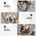 suspension lumineuse vintage gris clair brun finition rustique lumières ampoules E14