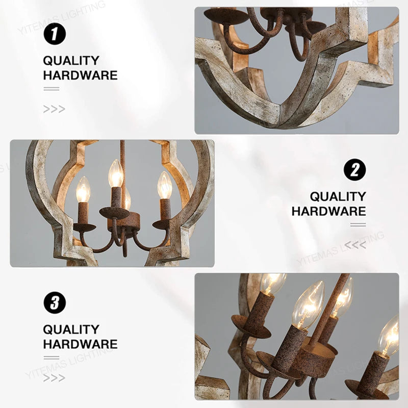 suspension lumineuse vintage gris clair brun finition rustique lumières ampoules E14