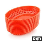 paniers ovales plastique noir vert rouge jaune moderne grille alimentaire service restauration rapide