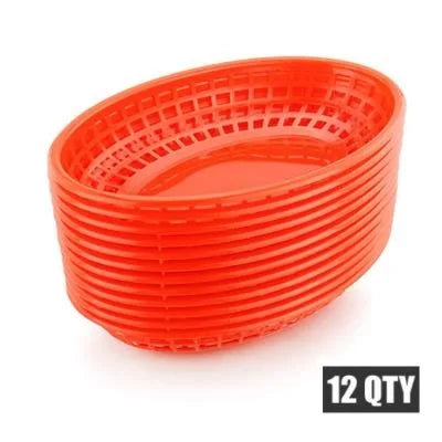 paniers ovales plastique noir vert rouge jaune moderne grille alimentaire service restauration rapide