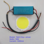 puce led cob 50w driver câbles lampadaire extérieur blanc jaune électronique