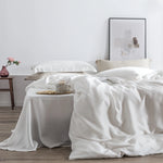ensemble literie soie rose poudré drap housse taies oreillers minimaliste moderne élégant doux respirant