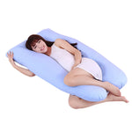 coussin maternité coton motif vache bleue jaune respectueux environnement ergonomic fixations blanc