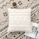 housses coussins coton blanc motif géométrique boho chic tassel opaques 45x45cm 30x50cm