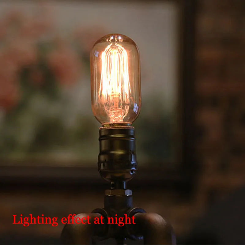 lampe table industrielle vintage bronze doré finition laiton douille E27