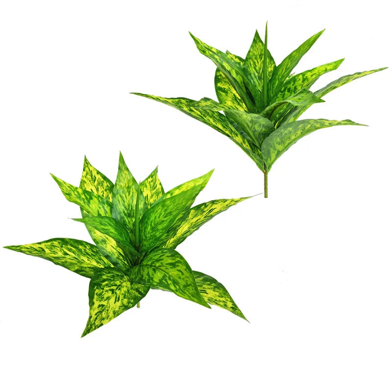 plantes artificielles feuilles vertes moderne tropical décoration mur extérieur branches feuillus lancéolées naturellesDecorationBonsai