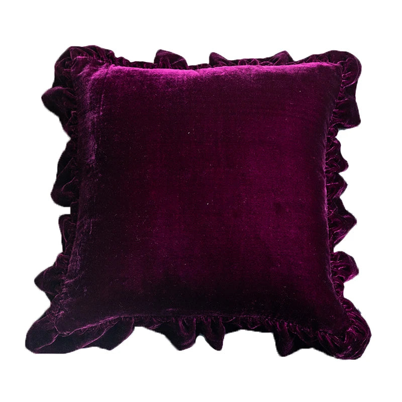 taies d'oreiller décoratives velours vert olive respectueuses environnement élégant maison fixation coussins