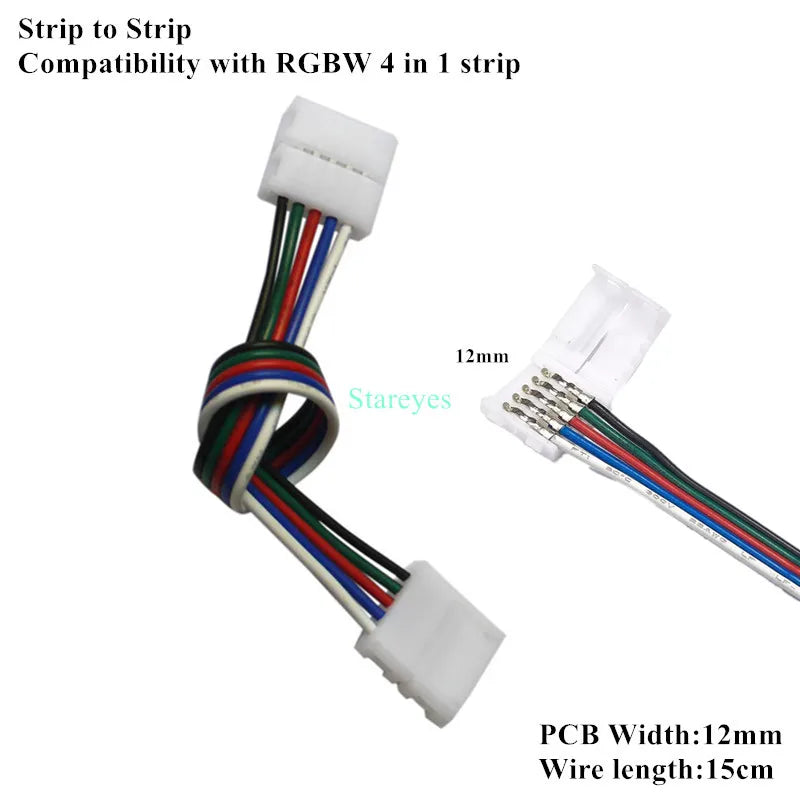 connecteurs led ruban noir blanc rouge vert bleu 8mm 10mm broches adhésifs modernes