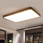 plafonnier led moderne rond carré bois chêne grain opalescent 30cm 60cm télécommande