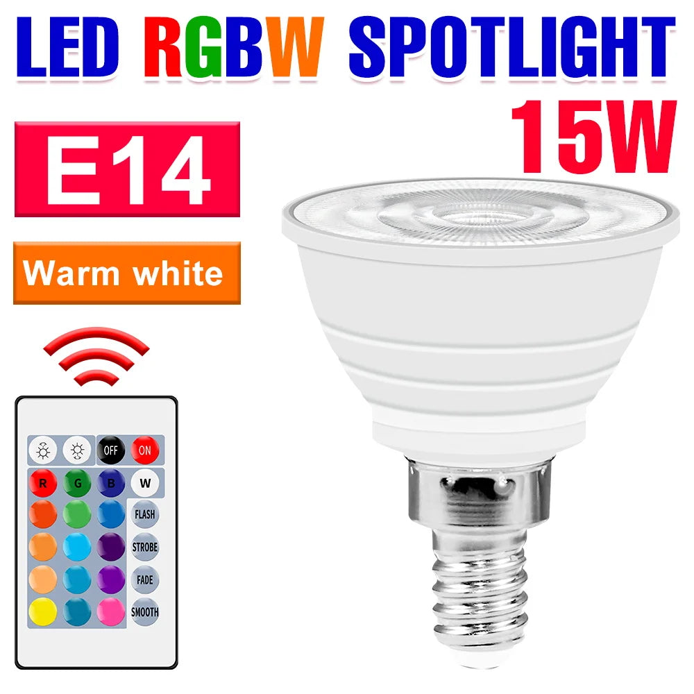 Ampoule LED RGB E14 spot rayures colorées moderne blanc opacité 50000h durée vie