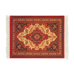 tapis floral orné anti dérapant rouge blanc vert bleu noir tissu caoutchouc