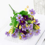 bouquet fleurs artificielles soie rose violet jaune blanc intérieur décoration maison fête mariage