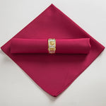 serviettes table pliées polyester 48x48cm orange vert beige gris violet marron rouge classique clips