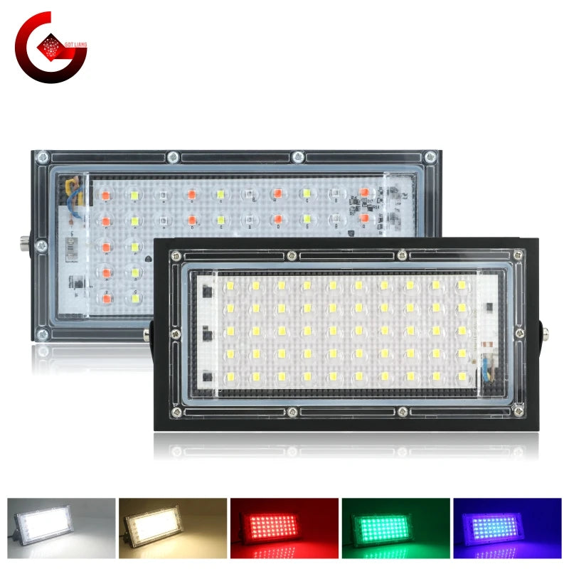 projecteur led extérieur ip65 noir blanc rouge vert bleu moderne 50w 220v rgb
