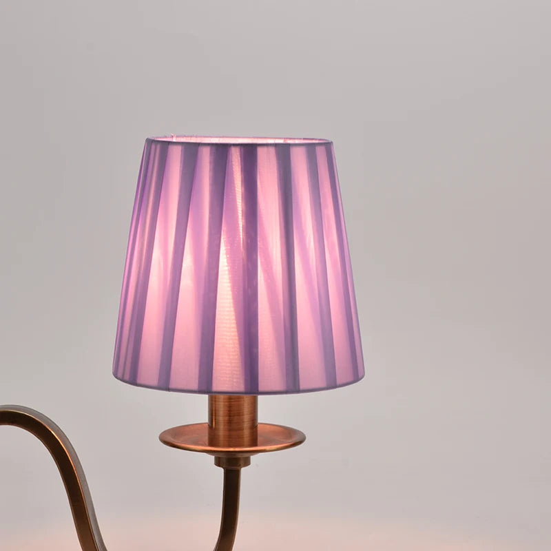 abat jour moderne tissu rayures plissées blanc rouge rose bleu violet vert doré
