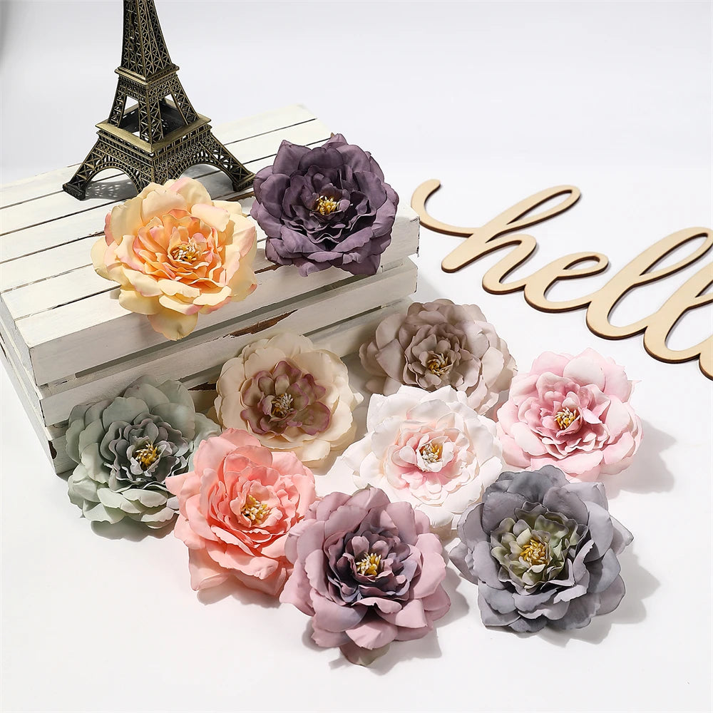 fleurs artificielles roses pivoines soie decoration maison romantique violet blancintérieur mariage