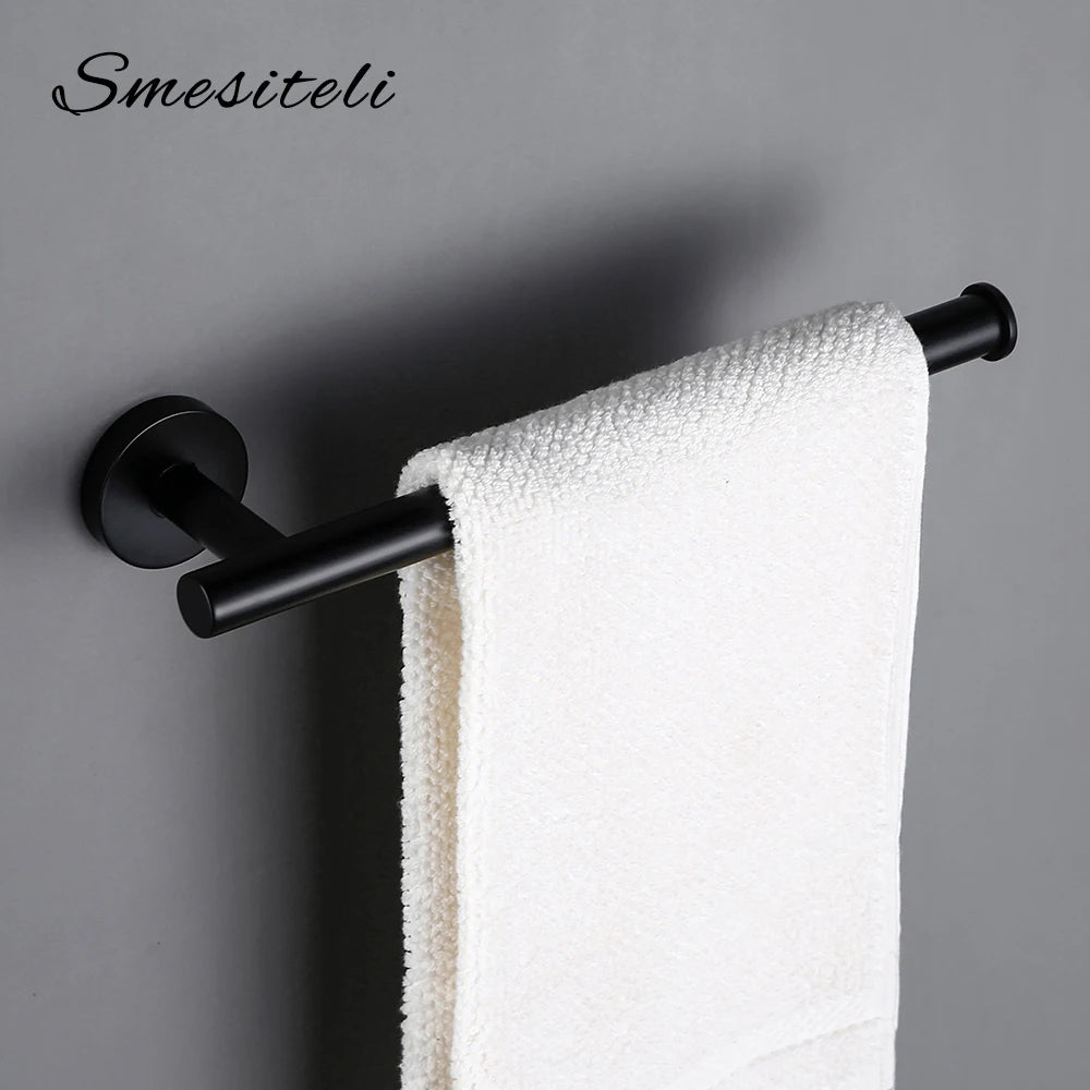 porte serviettes mural noir mat acier inoxydable moderne salle bain cuisine chambre