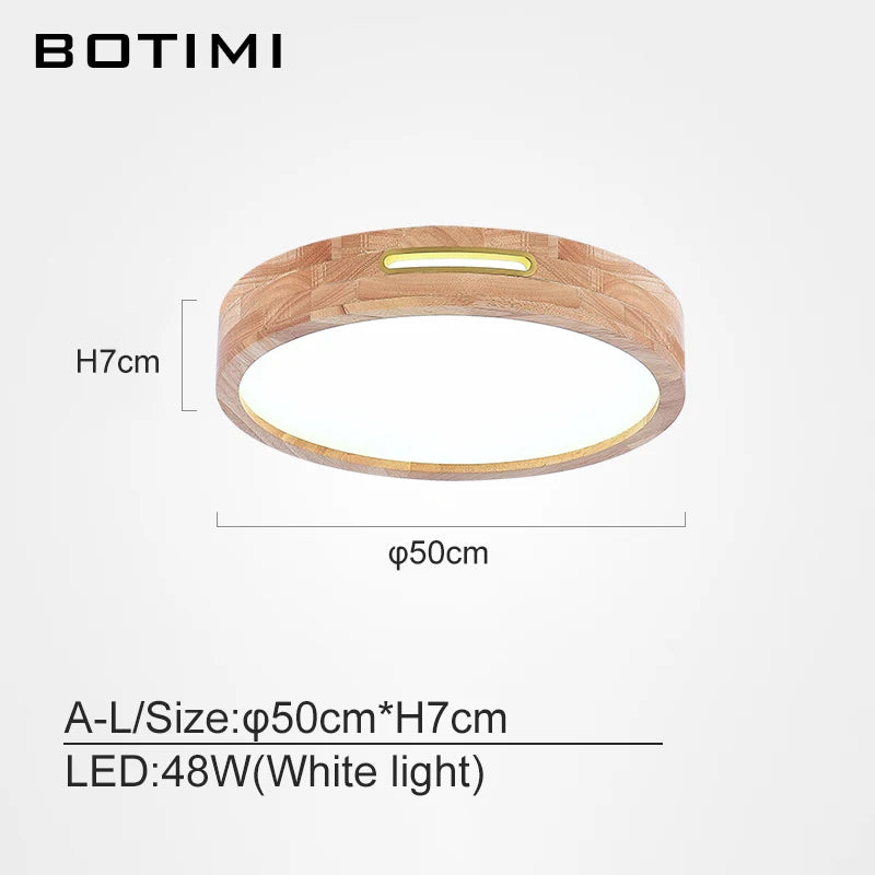 plafonnier moderne bois naturel finition lisse éclairage quotidien télécommande led minimaliste
