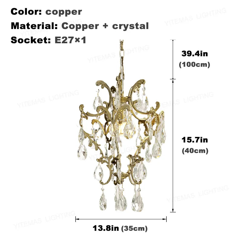 lustre or baroque cristal transparent classique ampoule e27 autonome chambre salle manger