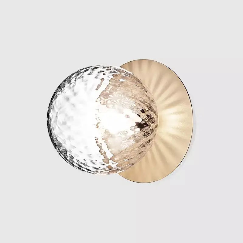 luminaire mural moderne verre texturé or blanc ampoule led éclairage cuisine chambre minimaliste