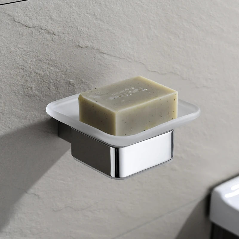 ensemble accessoires salle bain chrome moderne étagère murale porte serviettes porte savon porte rouleau