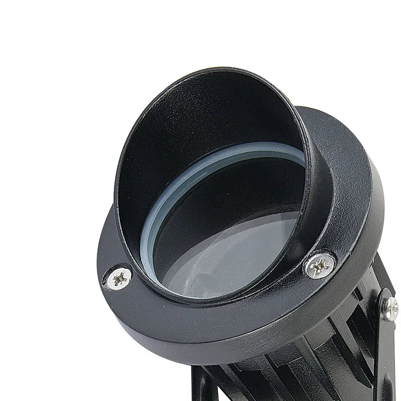 projecteur led moderne étanche noir vis fixation ip65 lumière extérieure jardin industrielle