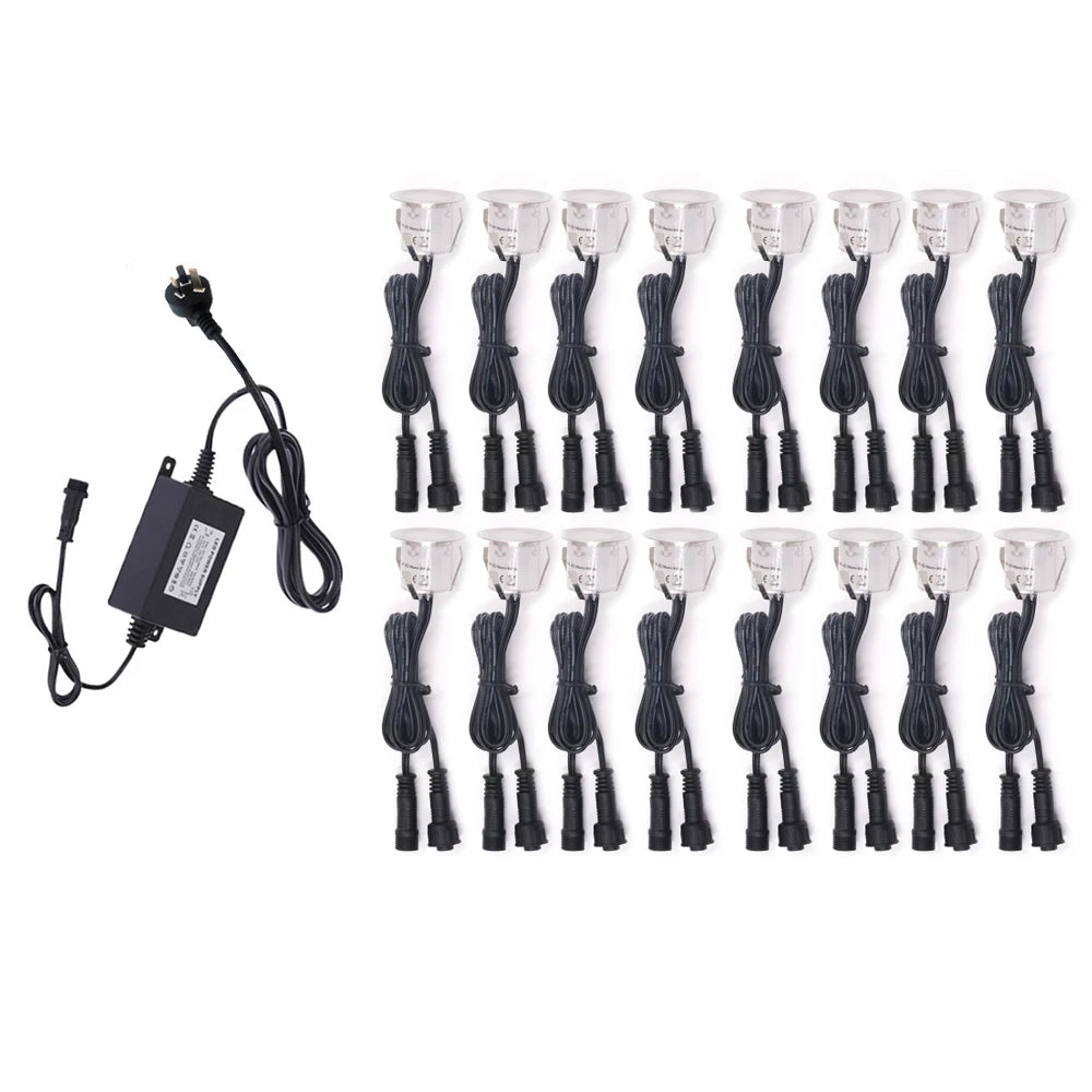 spots led blanc ip67 acier inoxydable moderne adaptateur dc12v câble noir