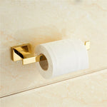 accessoires salle bain or blanc moderne vis papier toilette savon serviettes brosse dents élégant