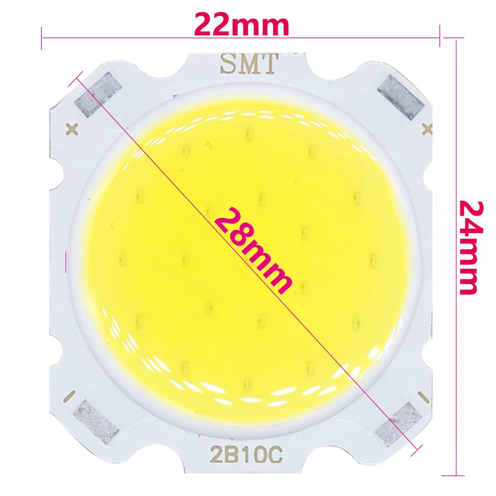 lumineuses led cob 10w 5w 3w 7w 24mm 3000k 4000k 6500k 10pcs modernes blanches