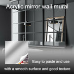 miroir mural autocollant argenté moderne ligne horizontale protection film bleu 50~200cm