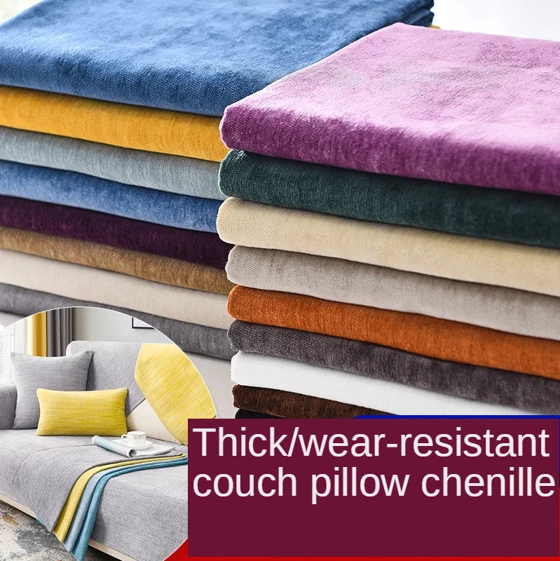 tissu chenille résistant couleurs solides large choix bricolage maison sofa tablecloth thickness epais
