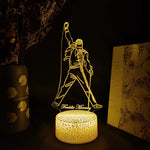lampe led freddie mercury silhouette couleur violet bleu vert jaune rouge blanche transparente moderne