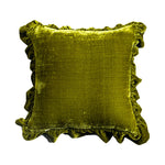 taies d'oreiller décoratives velours vert olive respectueuses environnement élégant maison fixation coussins