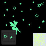 interrupteur mural lumineux fée étoiles papillons moderne adhésif chambre enfant deco vert