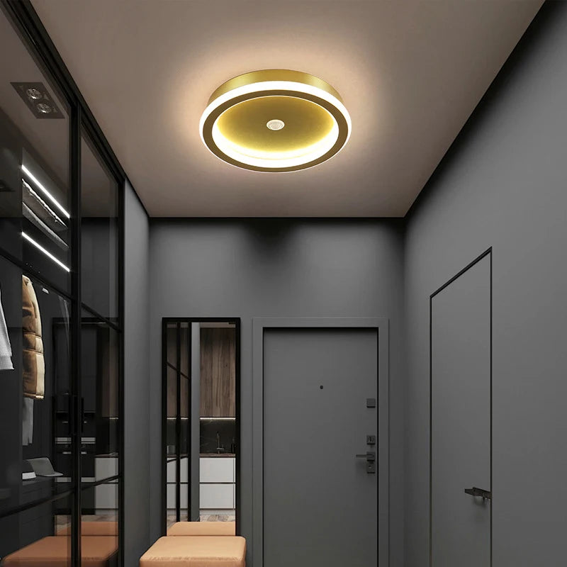 lampe moderne led 9w 14w 16w noir doré pvc aluminium