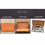 boîte peinture bois marron vintage poignée cuir organisation artiste portable almacenamiento pinturas