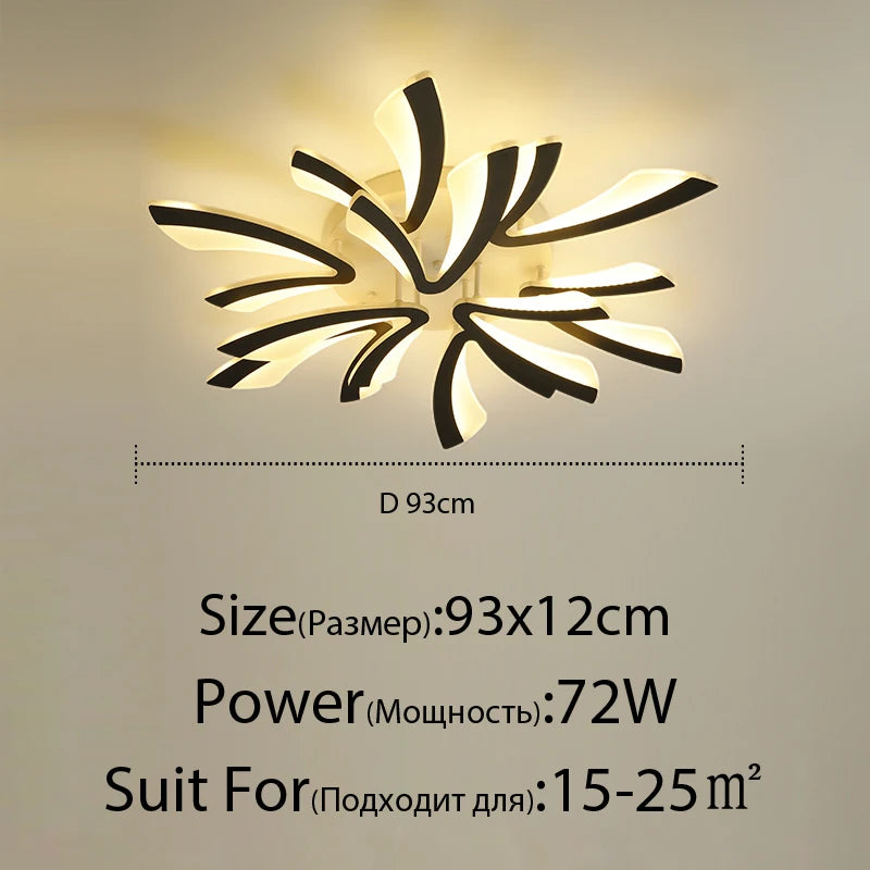 plafonnier led moderne acrylique blanc noir télécommande éclairage quotidien chambre salon moderne ultrafin