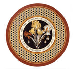 tapis table rond protection anti dérapante pvc respectueux environnement beige marron fleurs stylisées élégant