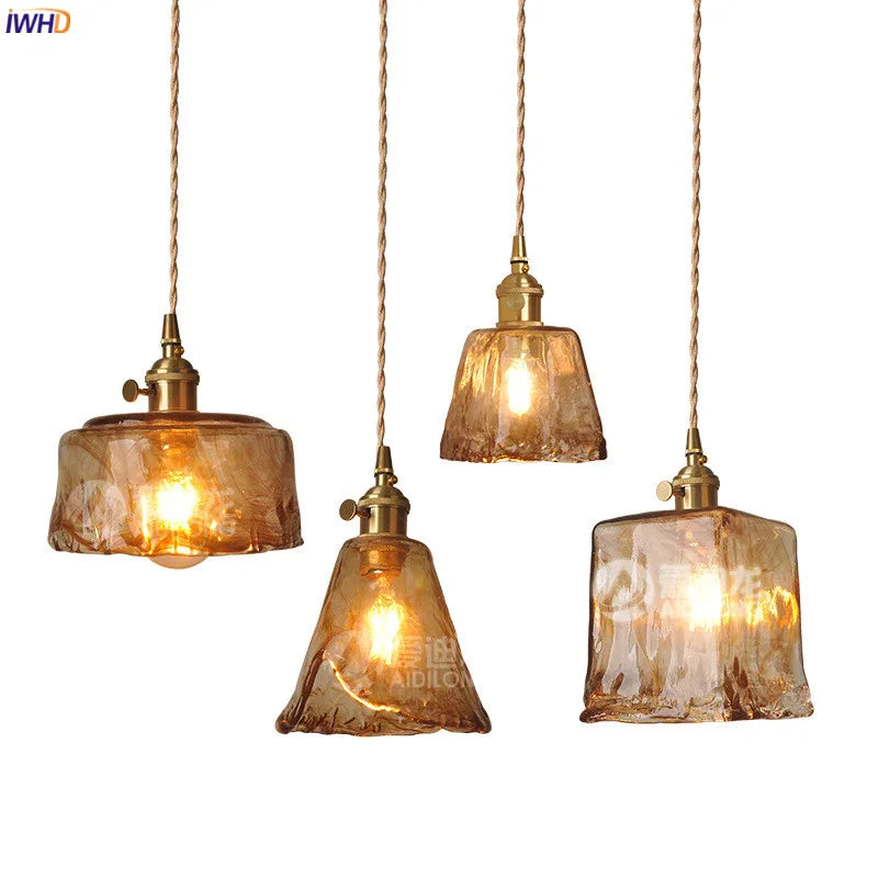 suspension lumineuse marron translucide texture marbrée vintage ampoule e27 pendentif chambre salon
