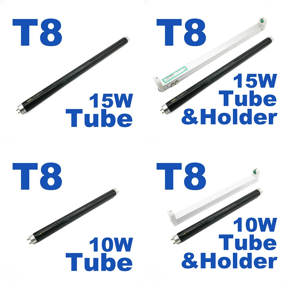 tube fluorescent uva 365nm 10w 15w noir moderne détection fluorescence anti contrefaçon adhésif support