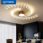 plafonnier moderne or noir lumineux acier alimentation électrique flux lumineux élevé chambre salon