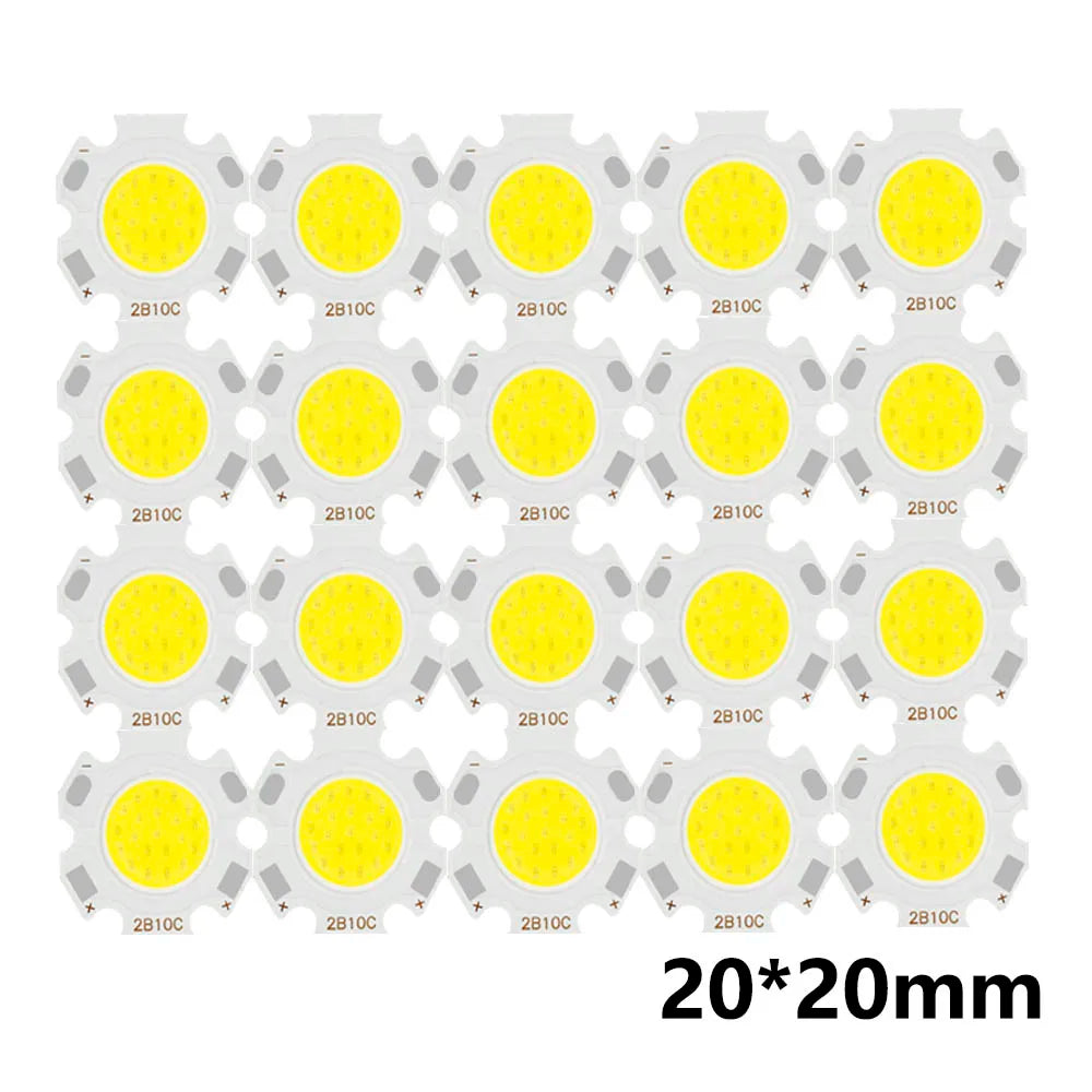 ampoules led cob 3w 5w 7w 10w blanc jaune 20mm haute puissance diy spot