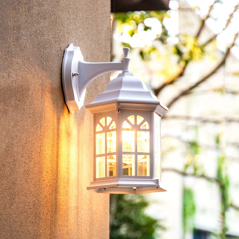lampe murale transparente géométrique blanc noir marron classique rustique entrée chambre salle bains