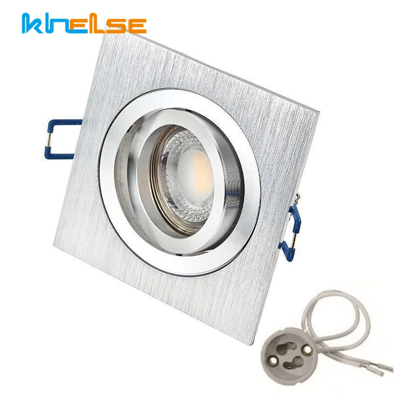 Spot LED réglable argent noir câble électrique douille clips moderne minimaliste 93x93mm