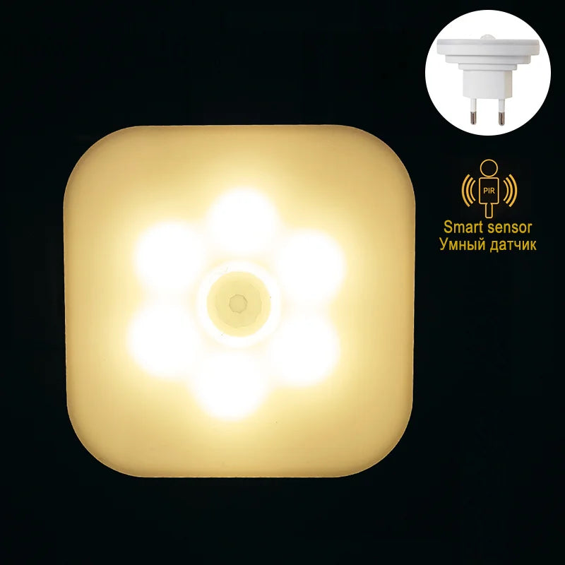 veilleuse led motion sensor lampe sans fil prise murale éclairage nuit chambre couloir moderne