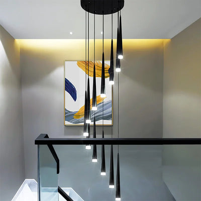 Lustre escalier LED rotatif noir Ombre Interieur
