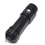 torche led rechargeable plongee camping 10w 6000lm 80m etanche noire