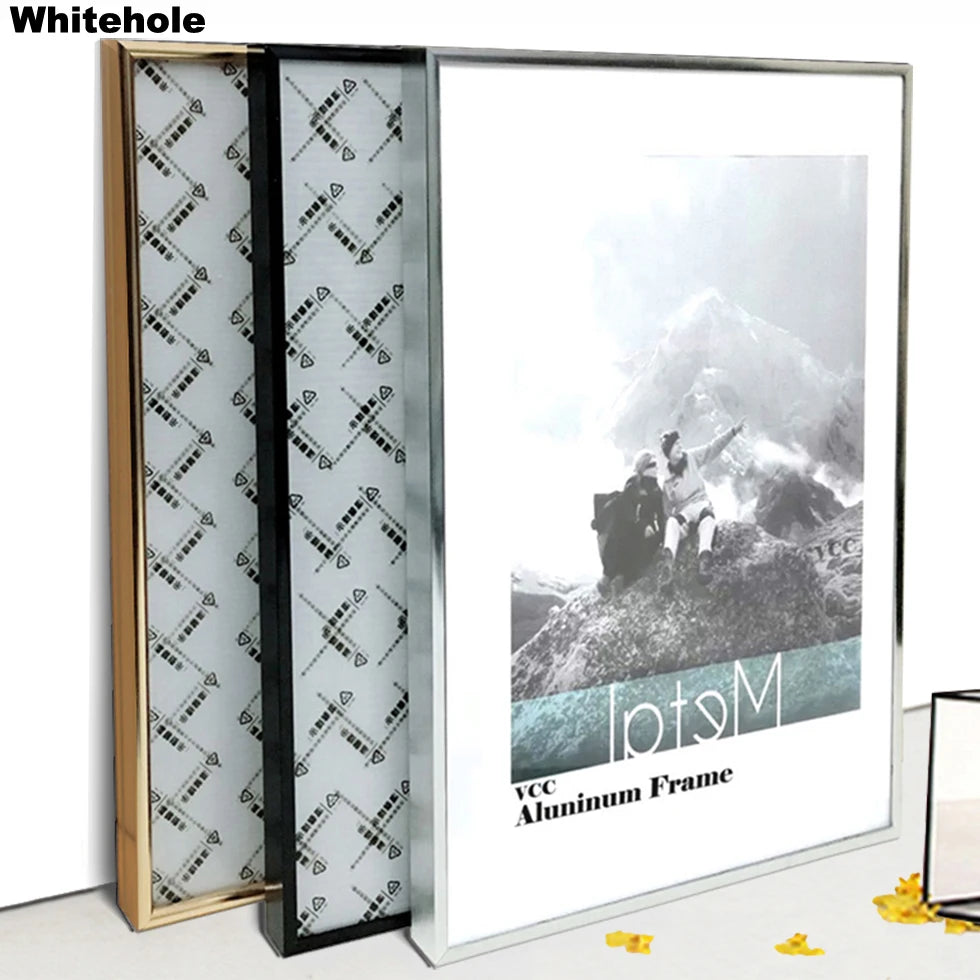 Cadre photo métal aluminium 30x40 noir moderne pour mur